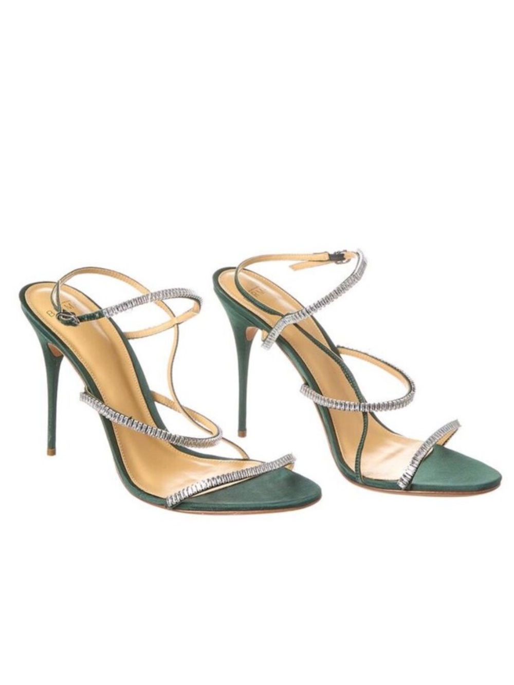 Alexandre Birman Sally grosgrain sandal crystal embellished criss cross heels 38